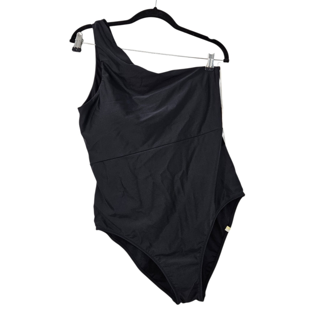 summersalt Black One-Shoulder One-Piece Swimsuit